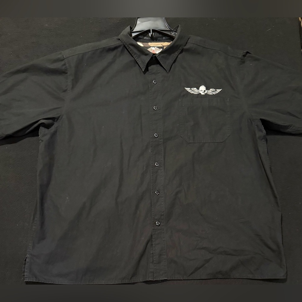 Harley-Davidson Vintage back Embroidered short-sleeved work shirt men's size 3XL